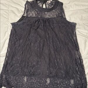 *BOGO FREE* Lace Sleeveless Top in Gray L